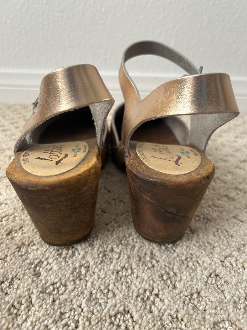 Lotta from Stockholm pink low wood clog sz 38 - Picture 6 of 6